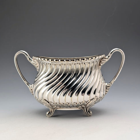 Antique British silver plate tea set, 3-piece set, George Shadford Lee&Henry Wigfull